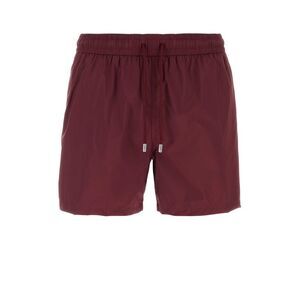Fedeli Men Burgundy Polyester Swimming Shorts